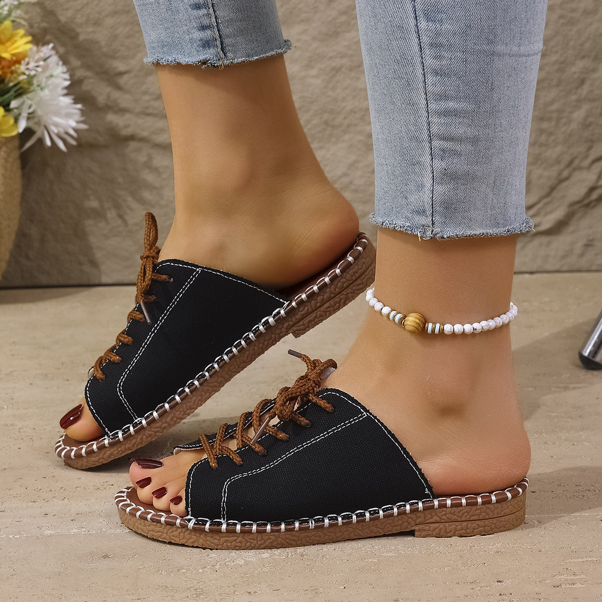 Blanca | Vintage Lace-Up Sandals