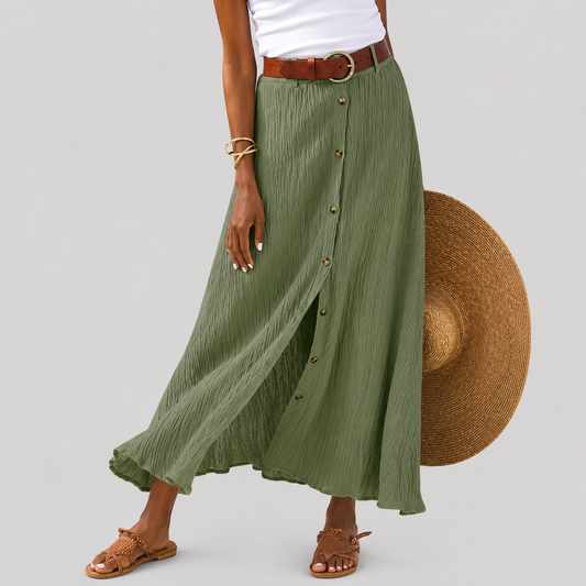 Cindy | Flared Skirt with Button Detail