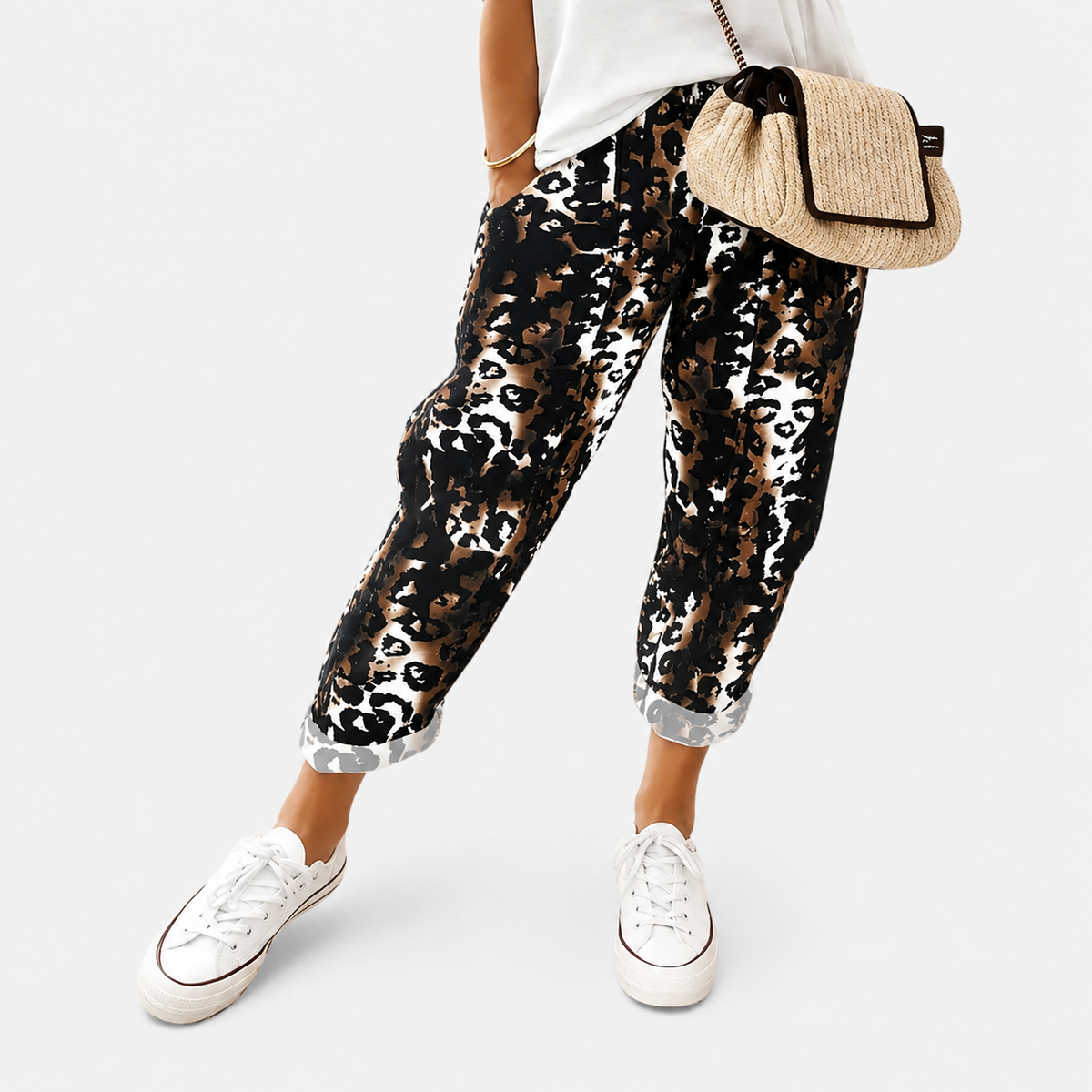 Leona | Animal Print Wide-Leg Relaxed Pants