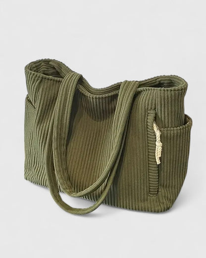 Eleanor | Luxurious Ribbed Tote Bag with Drawstring Details