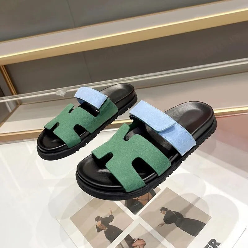 Elsie | H-Strap Sandals with Velcro Fastening