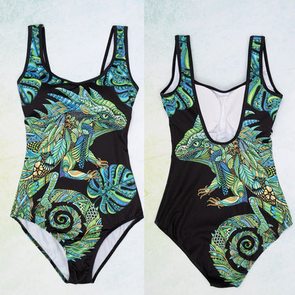 Adelinde | One-Piece Swimsuit with Bright Print Detail