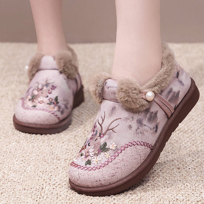 Rimza | Warm Embroidered Slippers for Women