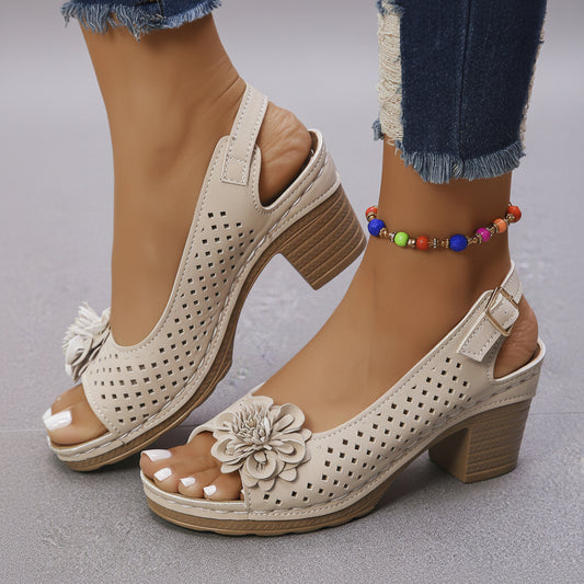Melanie | Chic Floral Wedge Sandals