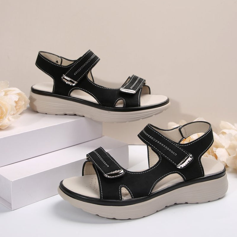 Linda | Comfortable Wedge Sandals for Women with Velcro Fastening
