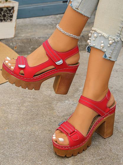 Rosa | Plateau-Sandalen mit Blockabsatz