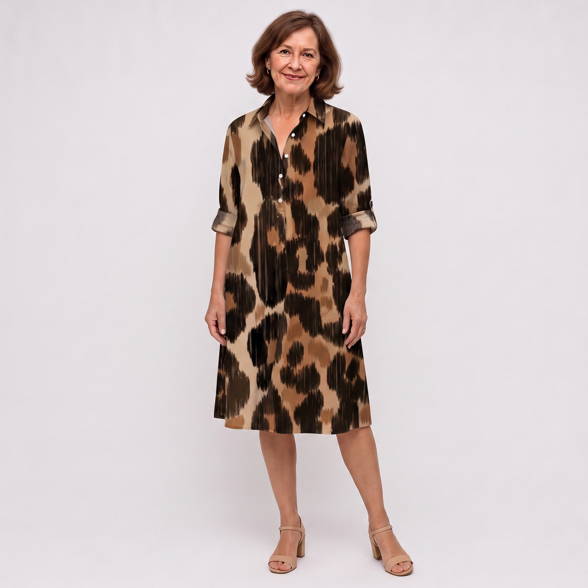 Delara | Wild Path Print Shirt Dress