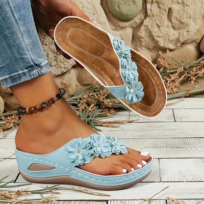 Elsie | Comfort Sandals with Decorative Floral Straps