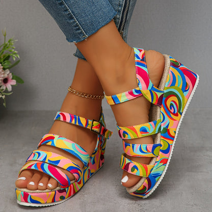 Seraphina | Colourful Wedge Sandals with Stable Platform