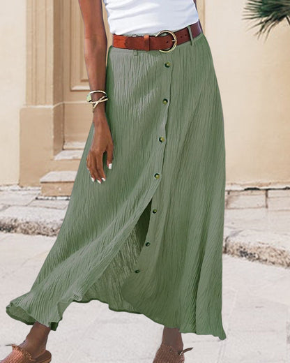 Cindy | Flared Skirt with Button Detail
