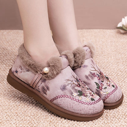 Rimza | Warm Embroidered Slippers for Women
