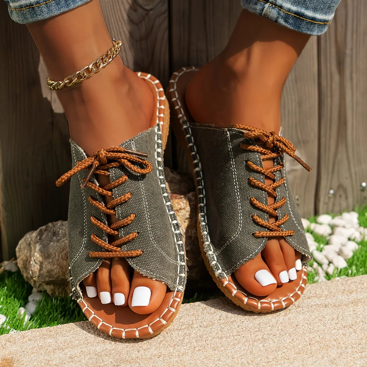 Blanca | Vintage Lace-Up Sandals