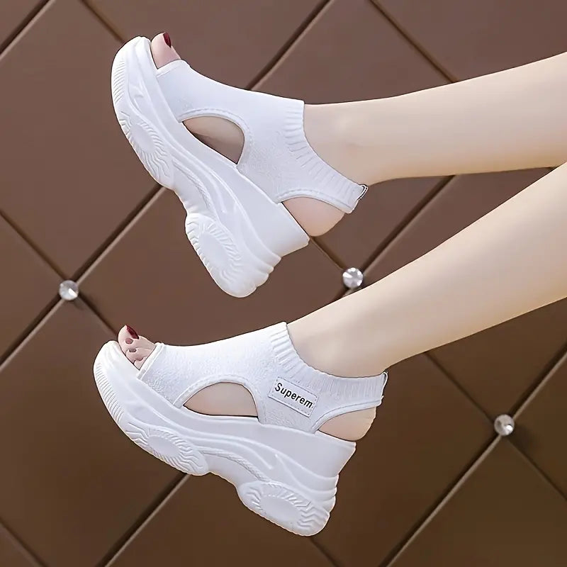 Hertha | Fashionable Sport Sandals with High Heel and Chunky Sole
