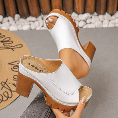 Sigrid | Orthopaedic Sandals with Block Heel and Open Toe