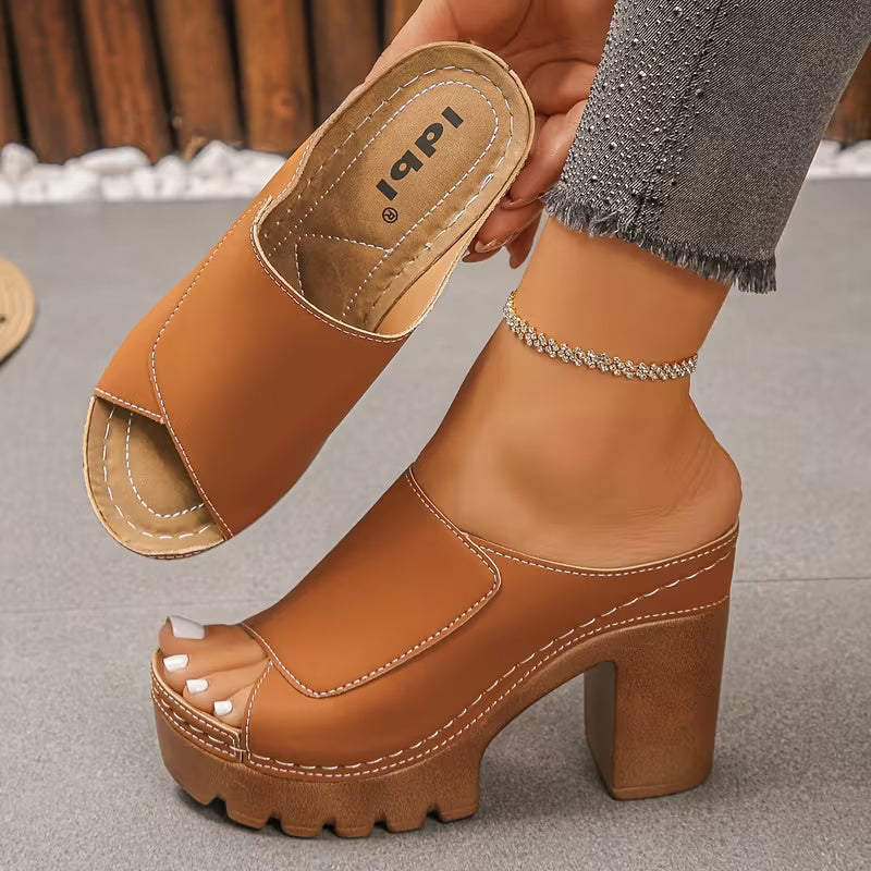 Sigrid | Orthopaedic Sandals with Block Heel and Open Toe