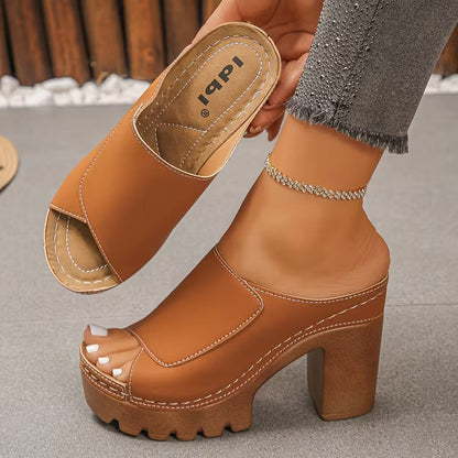 Sigrid | Orthopaedic Sandals with Block Heel and Open Toe