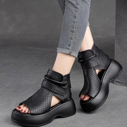 Larissa | Comfortable Platform Sandals in Leather with Soft Sole