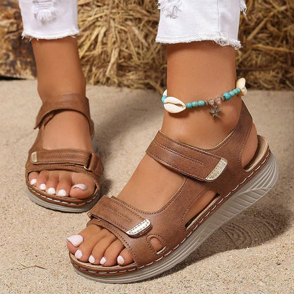 Hildegard | Orthopaedic Faux Leather Sandals with Soft Sole