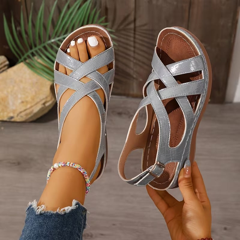 Ingrid | Ergonomic Orthopaedic Comfort Sandals with Crossover Straps