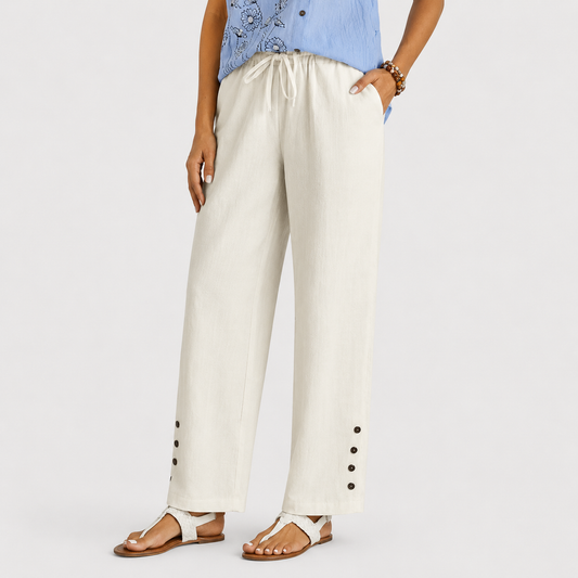 Shana | Relaxed Pants with Button Detail