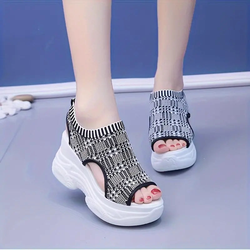 Hertha | Fashionable Sport Sandals with High Heel and Chunky Sole