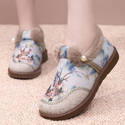 Rimza | Warm Embroidered Slippers for Women