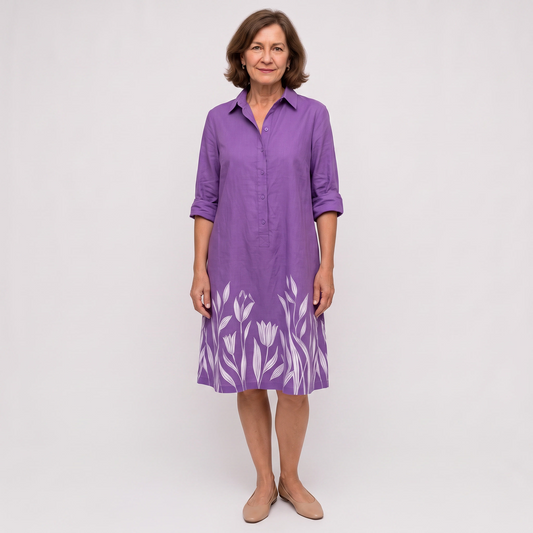 Galatea | Evening Garden Walk Print Shirt Dress