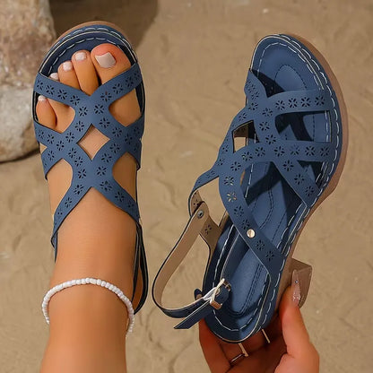 Sofia | Feminine Heeled Sandals with Decorative Cut-Out Pattern