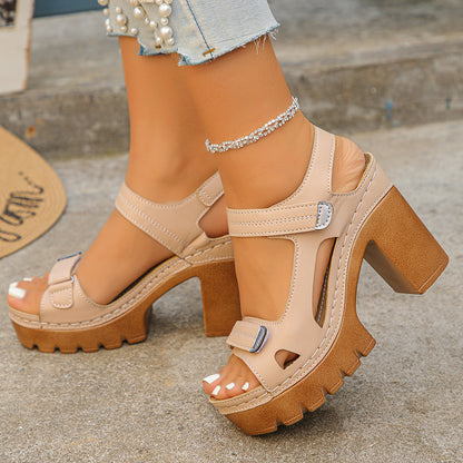 Rosa | Plateau-Sandalen mit Blockabsatz