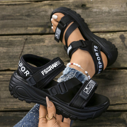 Kristin | Fashionable Platform Sandals with Velcro Fastening
