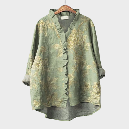 Livia | Green Elegant Summer Blouse