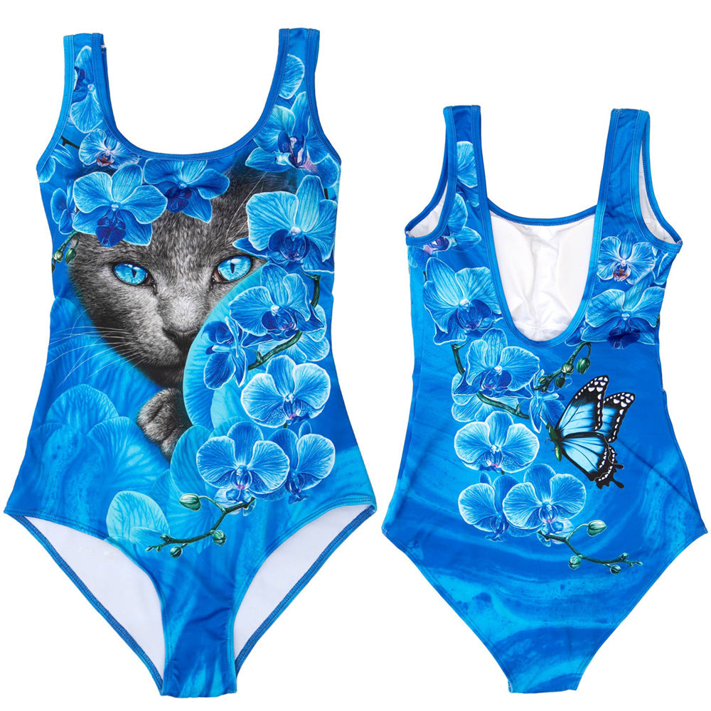 Adelinde | One-Piece Swimsuit with Bright Print Detail