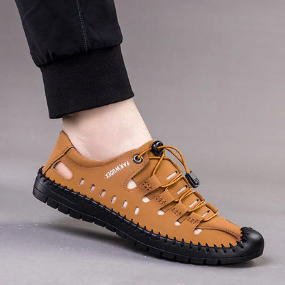 Ethan | Aviator Faux Leather Sandals with Toe Wrap