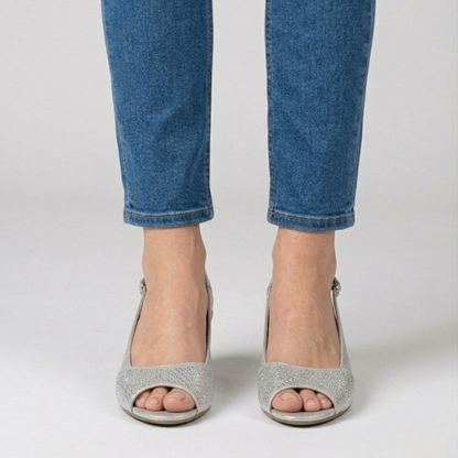 Ulla | Feminine Slingback Sandals with Sparkling Vamp