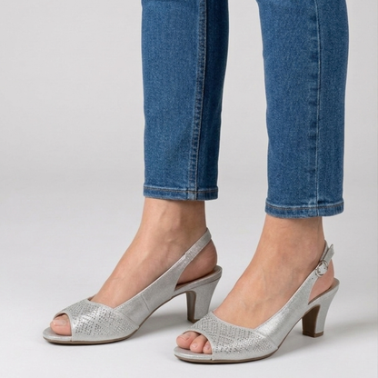 Ulla | Feminine Slingback Sandals with Sparkling Vamp