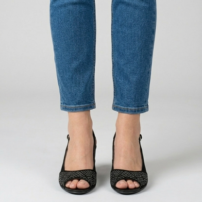 Ulla | Feminine Slingback Sandals with Sparkling Vamp