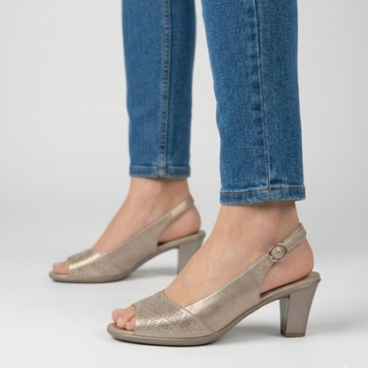 Ulla | Feminine Slingback Sandals with Sparkling Vamp