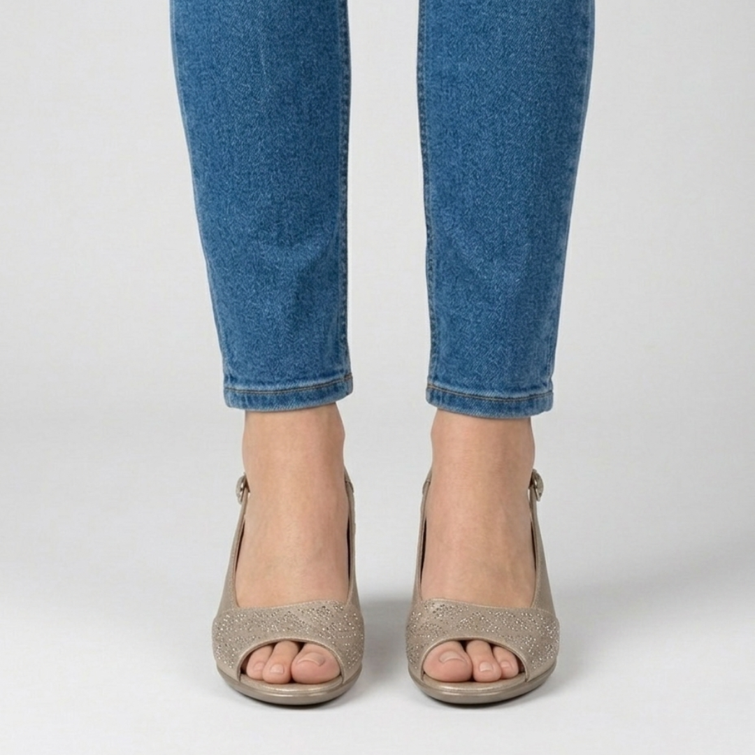 Ulla | Feminine Slingback Sandals with Sparkling Vamp