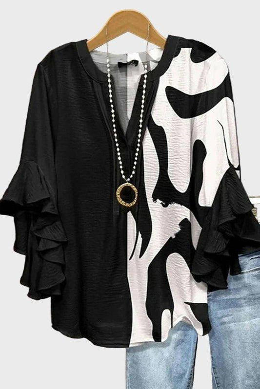 Amarie Abstract Boho Print Blouse for Women