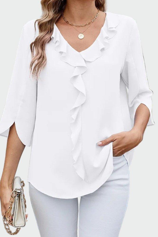 Andrea Black Boho Print Blouse for Women