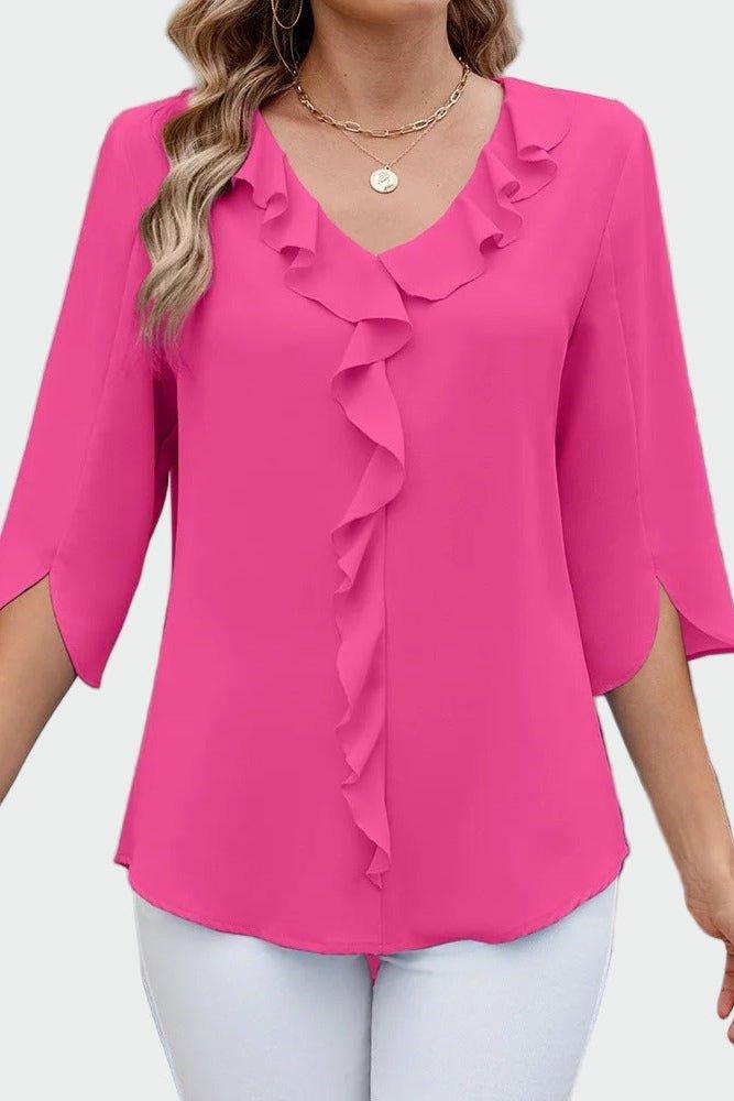 Andrea Black Boho Print Blouse for Women