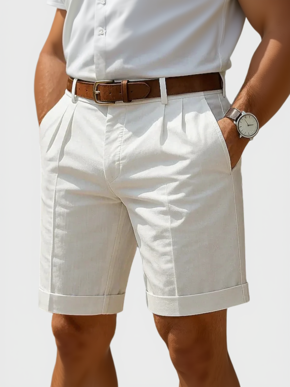 Theodore | Elegant Everyday Shorts with Pleated Front