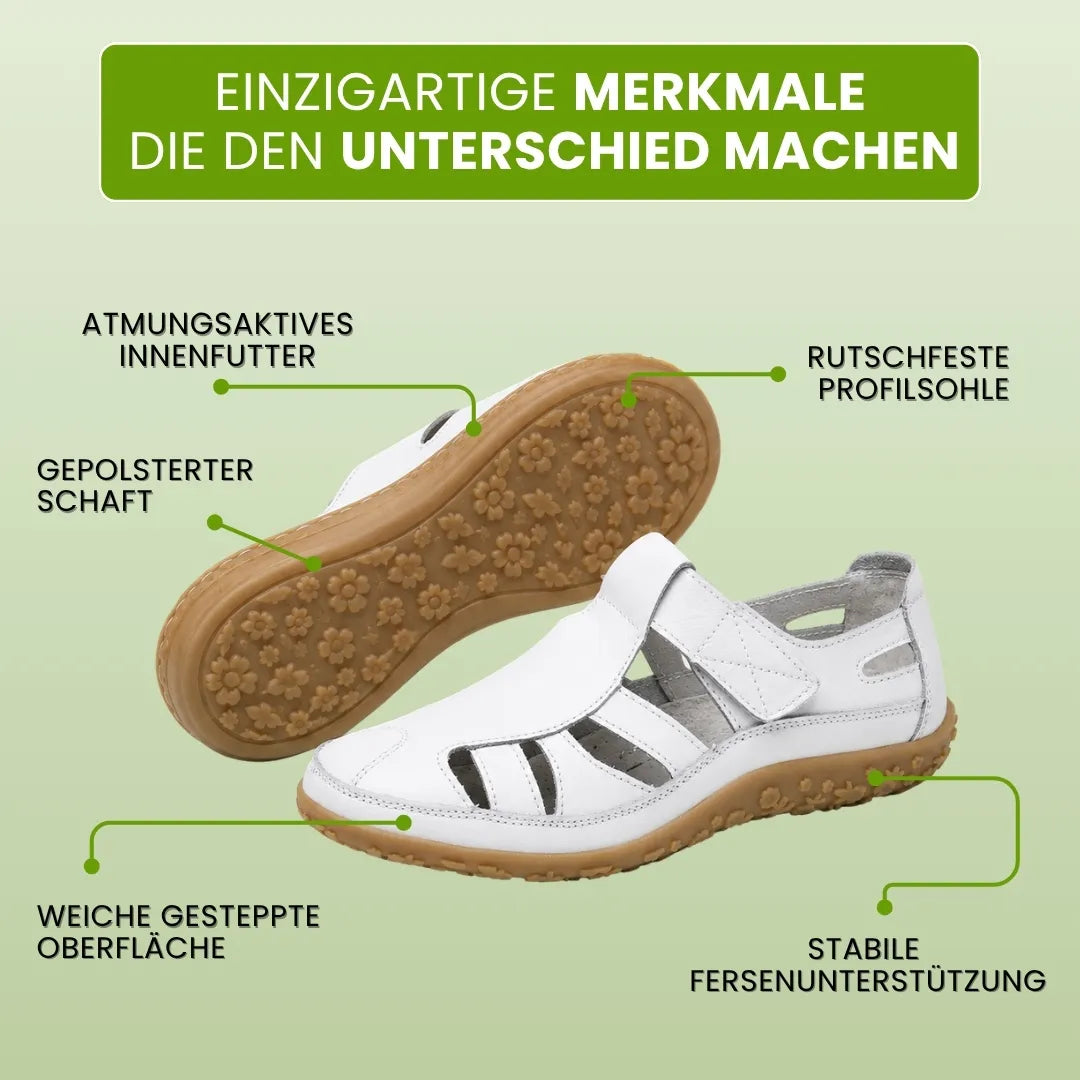 Elfrida | Comfort Sandals in Faux Leather with Velcro Fastening