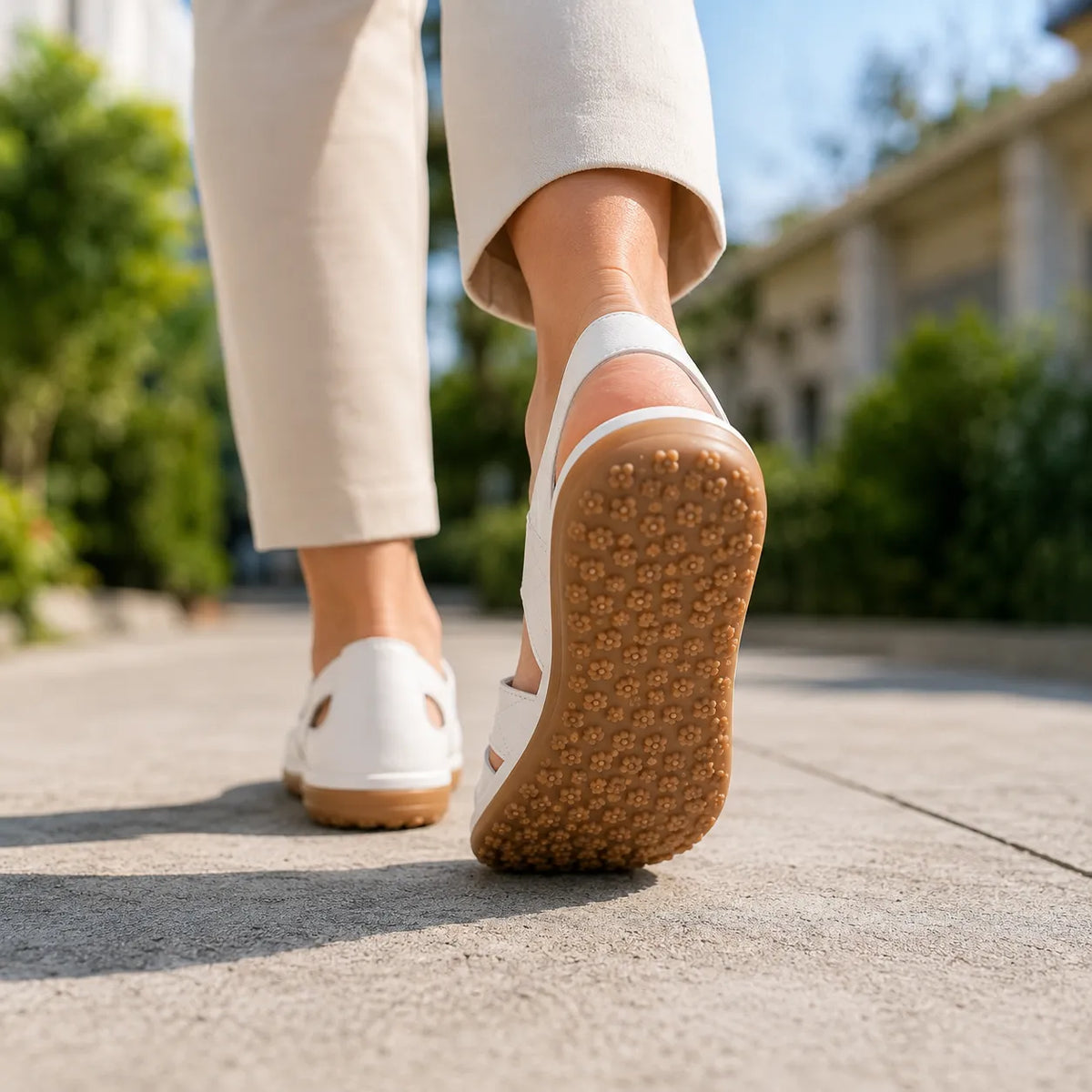 Elfrida | Comfort Sandals in Faux Leather with Velcro Fastening