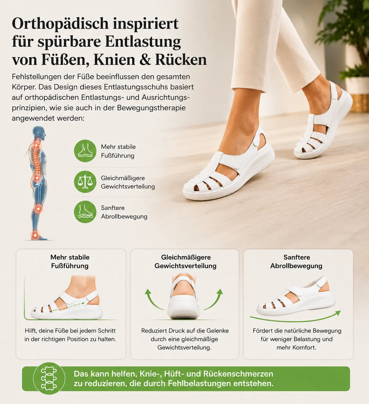 Elfrida | Comfort Sandals in Faux Leather with Velcro Fastening