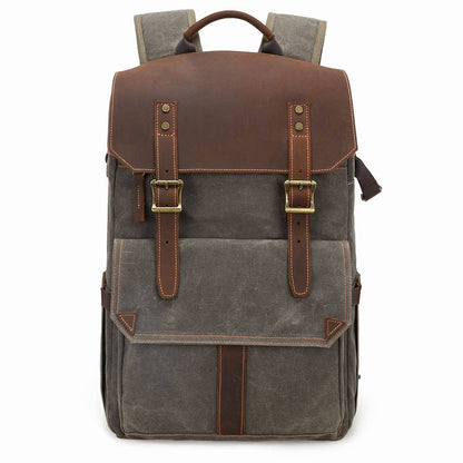 Kaikoura waxed canvas camera backpack in Army Green — Beverley Lane