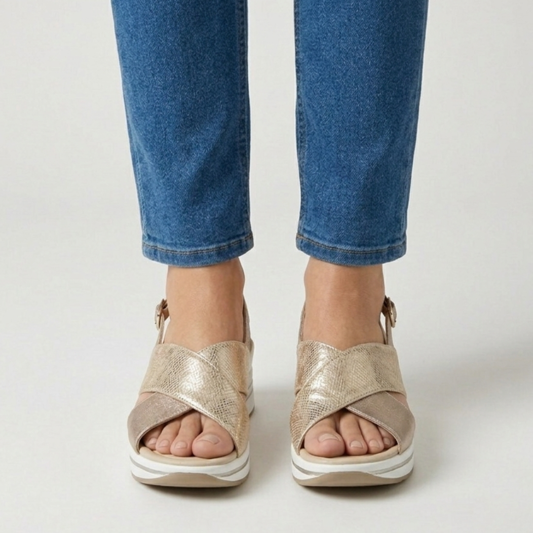 Trude | Comfort Sandals with Wedge Sole and Crossover Straps