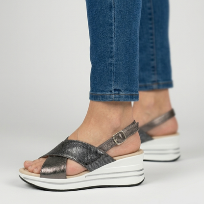 Trude | Comfort Sandals with Wedge Sole and Crossover Straps