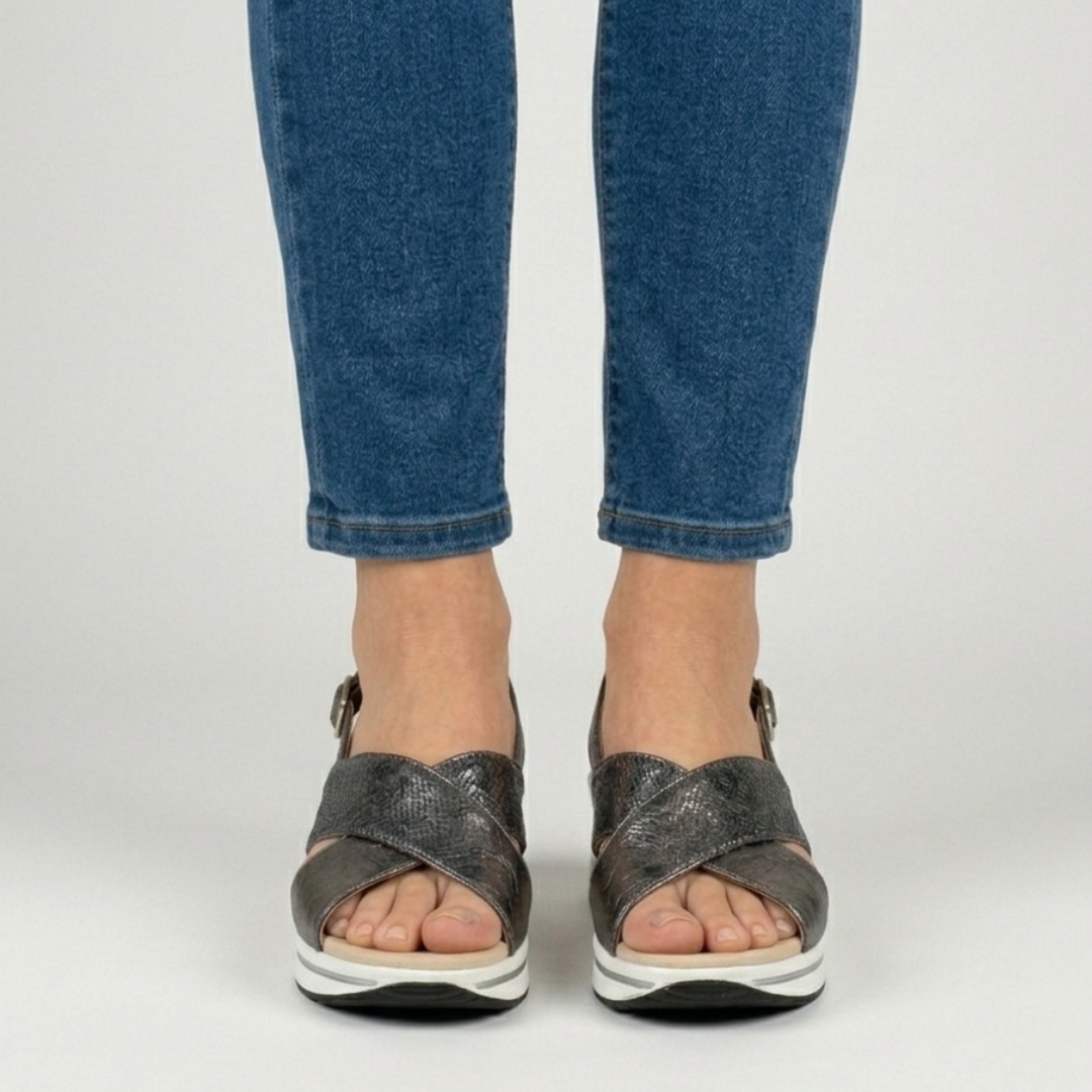 Trude | Comfort Sandals with Wedge Sole and Crossover Straps
