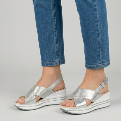 Trude | Comfort Sandals with Wedge Sole and Crossover Straps